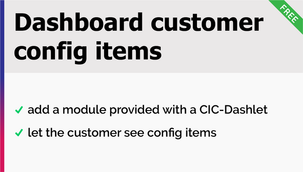 Dashboard Customer Config Items
